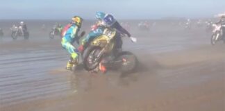 Gnarly high-speed crash at Weston Beach Race