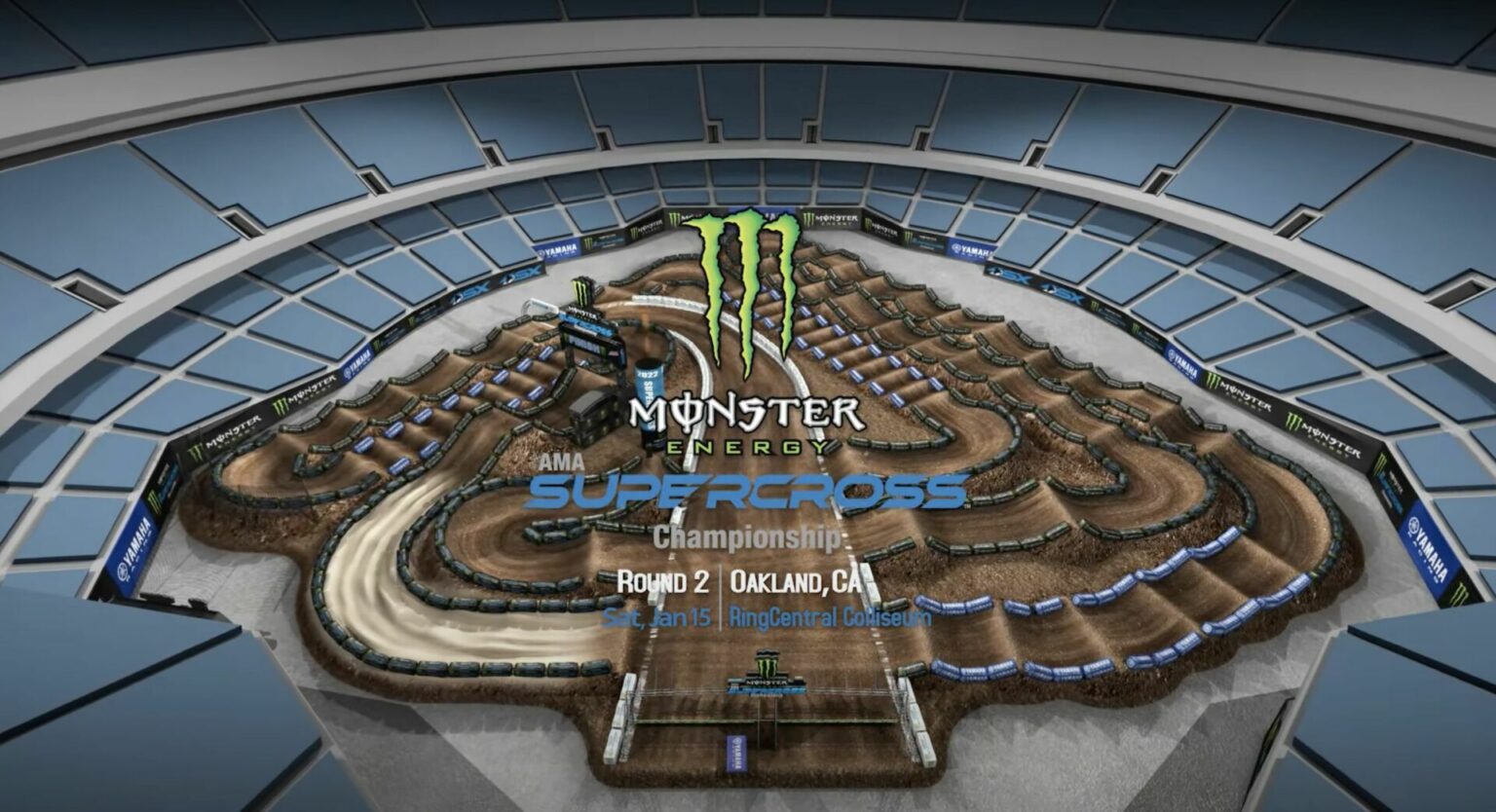 Oakland SX Animated Track Map Dirtbike Rider